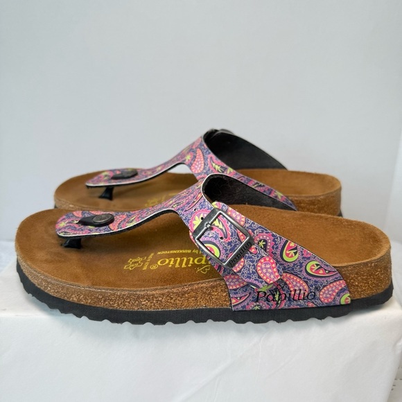 Papillio By Birkenstock Gizeh Cork Footbed Thong Paisley Sandal Size 38 - Picture 4 of 10